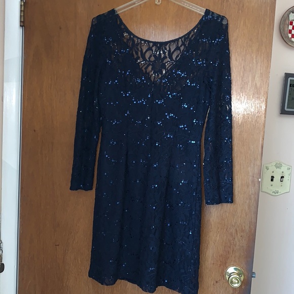 JS Collection Sequin Lace Dress - Picture 2 of 8
